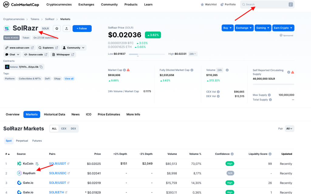 Как купить на Phantom монету, которой нет в списке Solana и нет на биржах